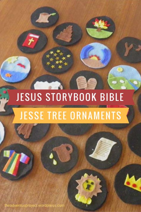 Jesse Tree Felt Ornaments Patterns, Jesse Tree Jesus Storybook Bible, Jessie Tree Advent, Felt Jesse Tree Ornaments Diy, Diy Jesse Tree Ornaments, Family Tree Project For School, Jesse Tree Ornaments Diy, Jessie Tree Ornaments, Jesse Tree Ideas