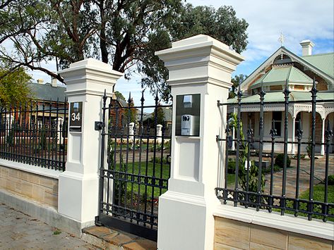 5 Heritage Fencing Ideas - Project | ODS Design Fence, Fence Wall Design, Versace Design, Fencing Ideas, Electric Gates, Front Gates, Wooden Gates, Precast Concrete, Old Home