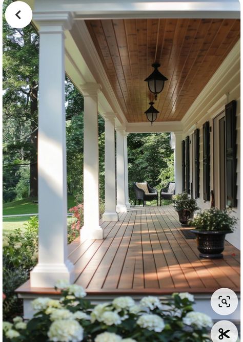 Add On Front Porch, Off Center Front Door Porch, Front Porch Flooring, Traditional Front Porch, Stucco Columns, Covered Porch Ideas, Pantry Door Ideas, Front Porch Columns, Summer Front Porch Decor