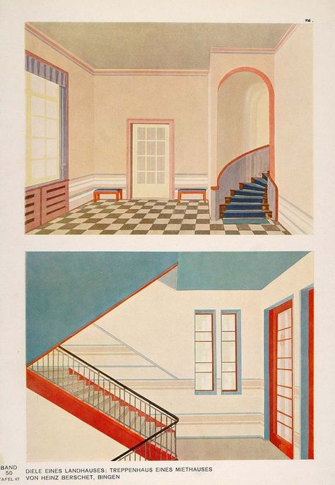 Interior Design Illustration, 1930 Art, Interior Design Pictures, Interior Design Drawings, Art Deco Interior Design, Architecture Collage, Jeanne Lanvin, Architecture Graphics, Interior Illustration