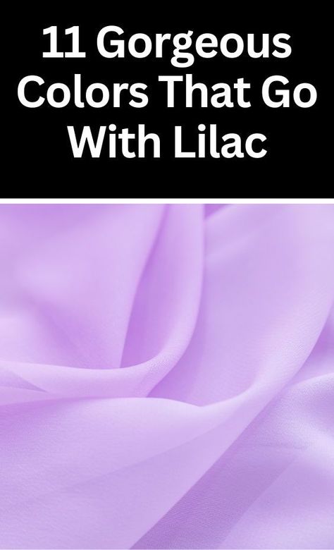 Discover 11 gorgeous colors that perfectly complement lilac. Elevate your color palette for your home decor or outfit inspo with these stunning combinations. Colors That Match Lilac Purple, Lilac Complimentary Colour, Lilac Contrast Color, Lilac Complementary Colors, What Colors Go With Purple Clothes, Colors That Go With Lavender, Lilac Color Combinations, Lilac Colour Combinations, Lilac Color Combinations Outfit