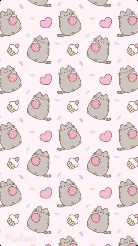 Pusheen Valentines, Pusheen Birthday, Cat Pattern Wallpaper, Cupcakes Wallpaper, Sprinkles Cupcakes, Balcony Decor Ideas, Cake Sprinkles, Pusheen The Cat, Decor Christmas Home