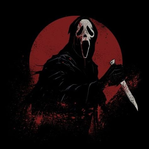 Ghostface  art Ghostface Scream, Scary Wallpaper, Horror Movie Icons, Horror Artwork, Scream Movie, Horror Posters, Horror Movie Art, Horror Icons, Ghost Faces