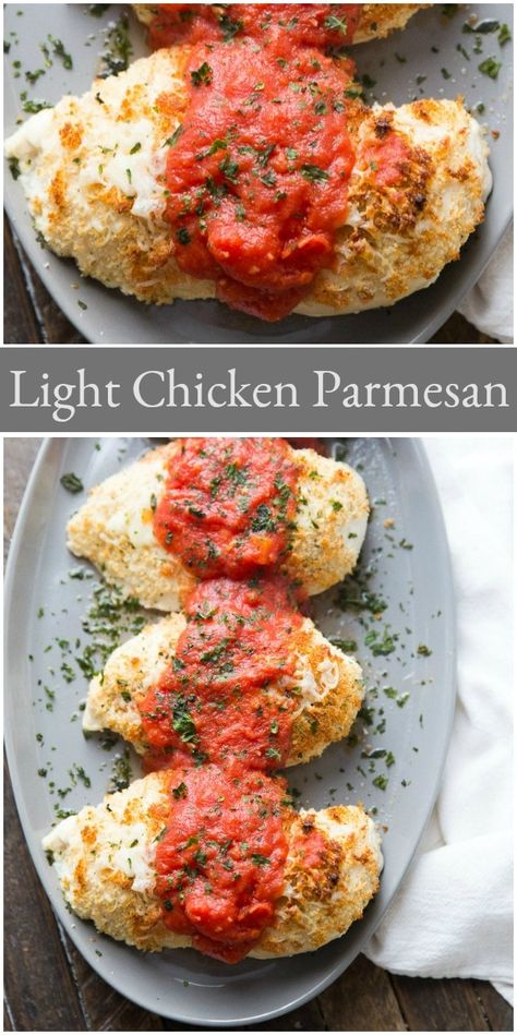 Baked Recipe, Chicken Parmesan Recipe, Chicken Parm, Ww Recipes, Chicken Parmesan, Chicken Dinner Recipes, Healthy Chicken, Clean Eating Snacks, Chicken Dinner