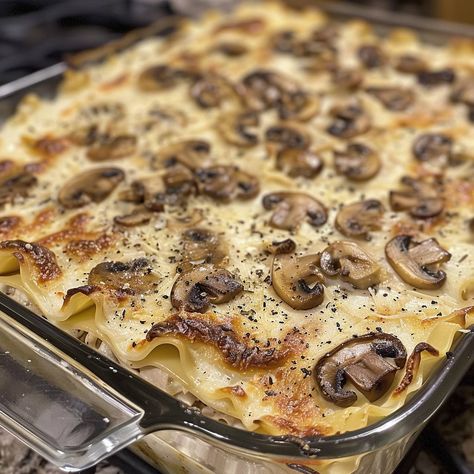 🍄🧀 Layered flavors in every bite! Try our Mushroom Chicken Alfredo Lasagna tonight. #ComfortFood #LasagnaLovers 🍽️ Mushroom Chicken Alfredo Lasagna 🛒 Ingredients: 9 lasagna noodles, cooked 2 cups cooked chicken, shredded 2 cups mushrooms, sliced 2 cups homemade Alfredo sauce (see recipe below) 1 cup mozzarella cheese, shredded 1/2 cup Parmesan cheese, grated 1 tablespoon olive oil Salt and pepper to taste 👩‍🍳 Instructions: Preheat oven to 375�°F (190°C). Sauté mushrooms: In a skillet, heat... Sauté Mushrooms, Noodles Sauce, Chicken Alfredo Lasagna, Alfredo Lasagna, Chicken Shredded, Chicken Mushrooms, Lasagna Ingredients, Lasagna Noodles, Instagram Recipes