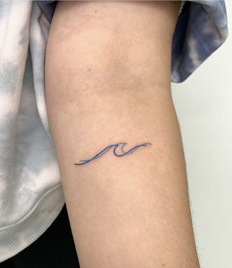 Wave And Wind Tattoo, Mini Tattoos Wave, Make Waves Tattoo, Minimalist Wave Tattoo Simple, Cute Wave Tattoos, Two Waves Tattoo, 3 Waves Tattoo, Double Wave Tattoo, 3 Wave Tattoo