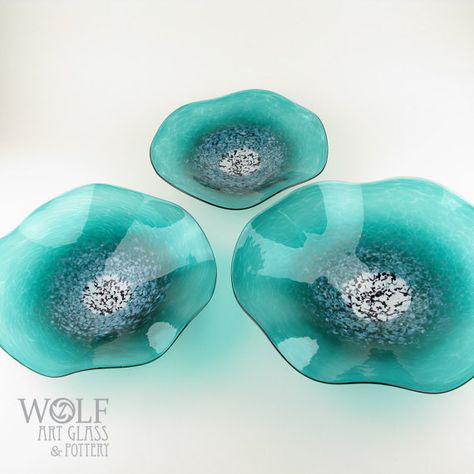 Blown Glass Wall Art, Teal Home Decor, Turquoise Home Decor, Vinyl Shutters, Fused Glass Bowl, Glass Fusion Ideas, Fused Glass Artwork, Teal Turquoise, Metal Tree