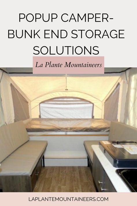 Popup Storage Ideas, Pop Up Camper Bed Storage, Pop Up Camper Storage Ideas Space Saving, Pop Up Camper Clothes Storage, Pop Up Storage Ideas, Pop Up Camper Bunk End Support, Pop Up Camper Interior Ideas, Top Bunk Storage, Pop Up Camper Storage Ideas