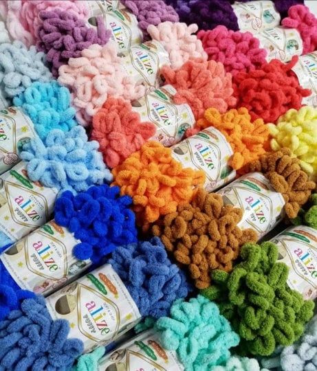 Puffy Yarn, Finger Crochet, Alize Puffy, Suede Texture, Kids Blanket, Yarn Hats, Hand Knitting Yarn, Finger Knitting, Thick Yarn