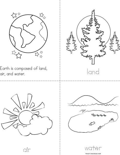 Land, Air, and Water Mini Book from TwistyNoodle.com Landforms Worksheet, Science Experience, Basic Sight Words, Montessori Geography, Study Hall, Place Value Worksheets, Preschool Centers, English Room, Free Kindergarten Worksheets