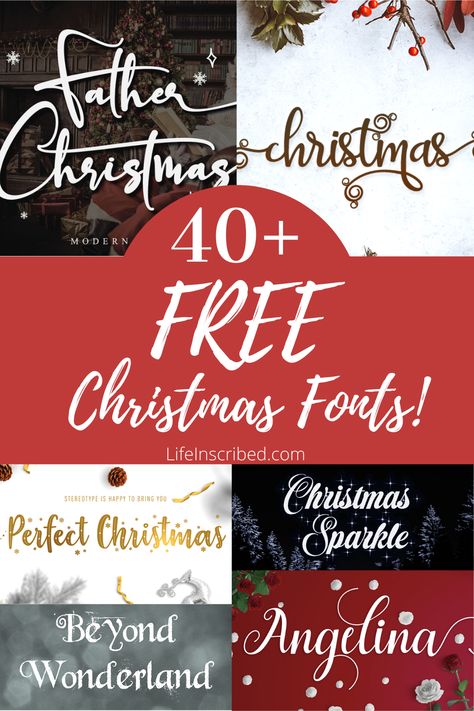 Hop on over for a huge list of awesome free Christmas fonts! Some are snowy, some are glittery. Some are old fashioned, some are modern calligraghy. All are perfect for your Christmas crafts this year! Winter Font, Nightmare Before Christmas Font, Christmas Fonts Alphabet, Canva Christmas, Handwritten Christmas, Alphabet Christmas, Font Love, Font Brush, Fonts Cricut