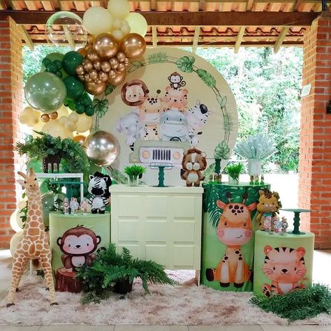 Sonhar Decorações | Festas Resende RJ compartilhou uma publicação no Instagram: "Safari 💚". Siga sua conta para ver 207 publicações. Baby Safari Shower Ideas, Ideas De Baby Shower Decoracion, Decoracion Baby Shower Safari, Baby Shower Boy Ideas, Baby Shower Ideas Safari, Safari Shower Ideas, Baby Shower Ideas Decoracion, Safari Baby Shower Ideas, Safari Bebe