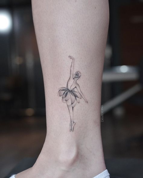 Dance Tattoo Ideas, Ballet Tattoos, Ballerina Tattoo, Dancer Tattoo, Dance Tattoo, Tattoos For Women Flowers, Petite Tattoos, Dainty Tattoos, Subtle Tattoos