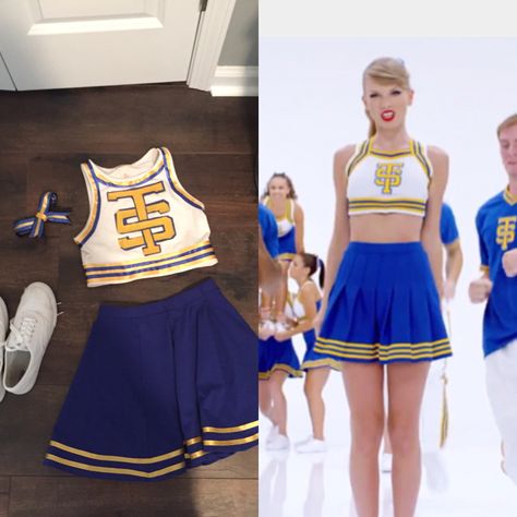 Homemade Halloween costume from Shake it Off music video. #halloween #costume #taylorswift Taylor Swift Duo Costume Ideas, Taylor Swift Halloween Costume Bejeweled, Taylor 1989 Costume, Taylor Swift Halloween Costumes Ideas, Two Person Taylor Swift Costume, Taylor Swift Concert Costume Ideas, Miss Americana Taylor Swift Costume, Unique Taylor Swift Costumes, 1989 Halloween Costumes