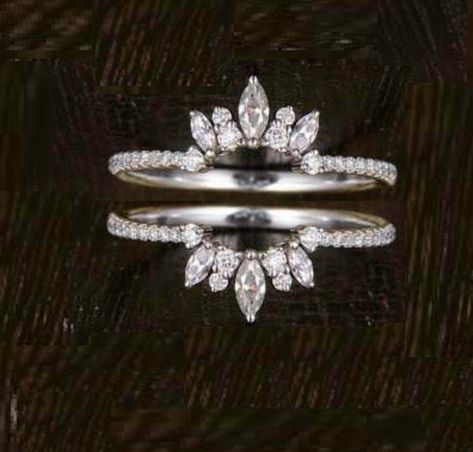 Wedding Ring Enhancers, Ring Guards Enhancer, Enhancer Wedding Band, Marquise Diamond Engagement Ring, Ring Enhancer, Ring Guard, Diamond Crown, Crown Wedding, Engagement Ring Sizes