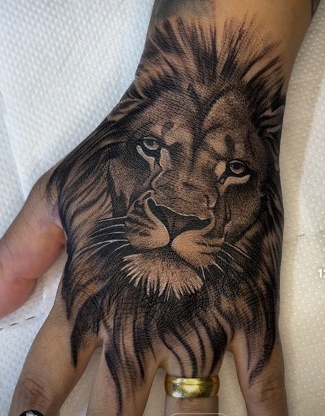 Lion Hand Tattoo, Arm Tattoos For Guys, Dope Tattoos, Lion Tattoo, Inspirational Tattoos, Arm Tattoo, Hand Tattoos, Tattoos For Guys, Tatting