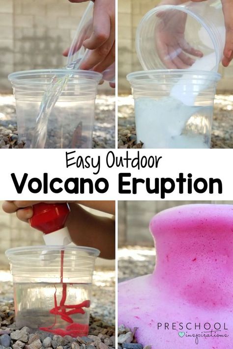 Need a super simple baking soda and vinegar volcano recipe? This one takes about three minutes to prep (and the kids get to help). It uses six common ingredients, and there is no mess to clean up afterwards! Pancake Recipe With Baking Soda, Volcano Project Ideas, Baking Soda And Vinegar Volcano, Volcano Recipe, Simple Pancake Recipe, Homemade Volcano, Waldorf Activities, Volcano For Kids, Volcano Project