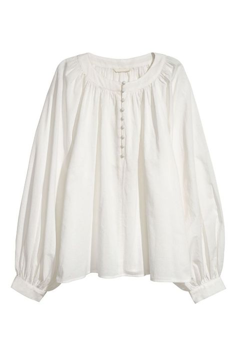 H&M Ballon-Sleeveved Blouse Satijnen Blouses, Minimal Stil, Estilo Hijab, Feminine Wardrobe, Muslim Fashion Hijab, Fashion For Women Over 40, Blouse White, 가을 패션, Women Shirts Blouse