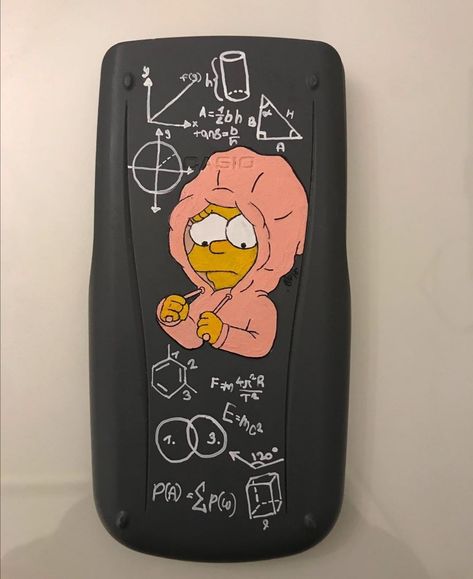 Art On Calculator, Drawing On Calculator, Painting On Calculator, Calculator Drawing Ideas, Calculator Painting Ideas, Painted Calculator, Calculator Painting, Calculator Design, Paint Calculator