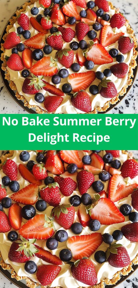 This No Bake Summer Berry Delight is a festive and colorful dessert perfect for Memorial Day, Fourth of July BBQs, or any family gathering. Featuring layers of golden Oreos, Memorial Day Dessert, Graham Dessert, Berry Delight, Memorial Day Desserts, Memorial Day Foods, Snacks To Try, Colorful Desserts, Berry Dessert, 4th Of July Desserts