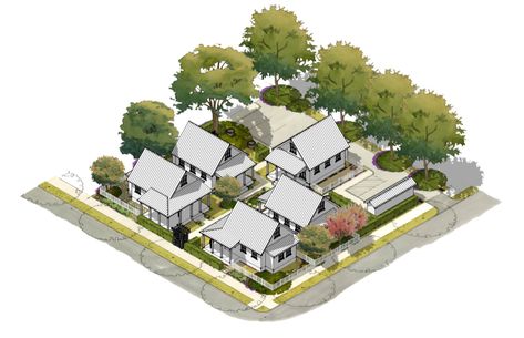 Family Village Plans, Co Housing Community, Pocket Neighborhood, Cluster House, Co Housing, Tiny House Village, Beer Case, New Urbanism, Tiny House Community