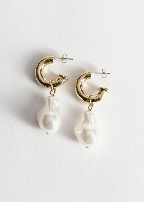 Earrings Punk, Female Earrings, Baroque Pearl Earrings, Mini Hoop Earrings, French Girl, Earrings Vintage, Pearl Pendant, Pearl Earrings, Hoop Earrings