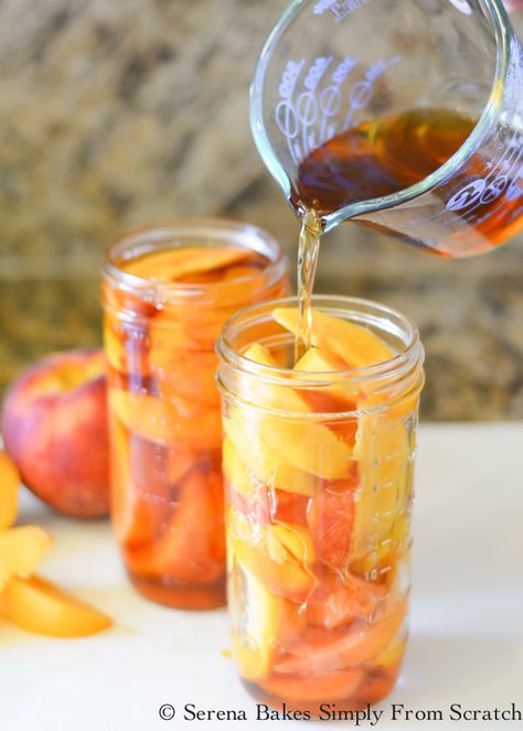 Bourbon Soaked Peaches, Fireball Peaches, Bottled Peaches, Boozy Peaches, Whiskey Peaches, Alcohol Infused Fruit, Garnish For Cocktails, Infused Fruit, Pickled Peaches