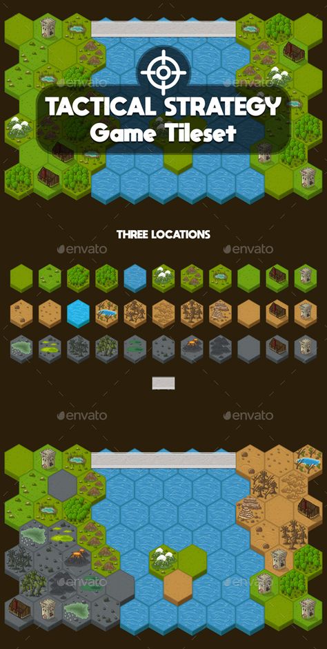 Strategy 2D Game Tileset - Tilesets Game Assets Game Tilesets, Hexagon Game, Hex Map, Game Tester Jobs, Top Down Game, Tiles Game, Game Programming, Board Game Design, 2d Game Art