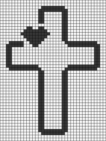 Alpha Pattern Pixel Art, Christian Crochet Ideas, Cross Pixel Art, Christian Pixel Art, Cross Alpha Pattern, Crochet Pixel Pattern Small Easy, Crochet Jesus, Grid Art, Wwjd Alpha Pattern