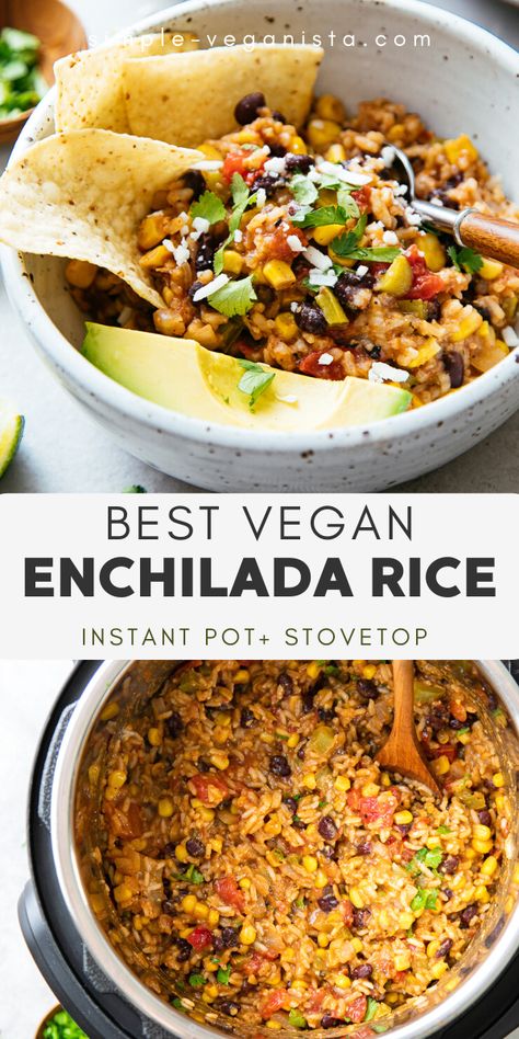 Black Beans Rice, Enchilada Rice, Rice Instant Pot, Crunchwrap Supreme, Vegan Enchiladas, Instant Pot Recipes Vegetarian, Vegan Instant Pot Recipes, Vegetarian Instant Pot, Recipes Beef