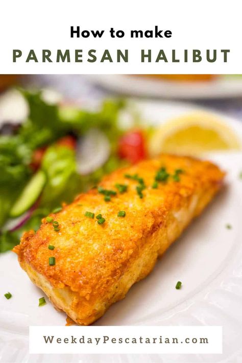 There is so much to love about this Parmesan Halibut recipe. It’s incredibly simple to make and can be on the table in less than 20 minutes from start to finish. Substitute cod, grouper, mahi or haddock! Pin this restaurant-style fish recipe to your favorite board today. Parmesan Crusted Halibut Recipe, Parmesan Halibut, Parmesan Crusted Halibut, Crusted Halibut, Halibut Recipe, Seared Fish, Halibut Recipes, Easy Seafood, Easy Seafood Recipes