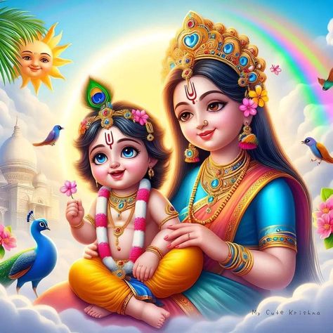 Yashoda Krishna Hd Wallpaper, Krishna And Yashoda, Krishna Yashoda, Unique Radha Krishna Images, Baby Radha Krishna Images, Yashoda Krishna, Durga Ji, Krishna Hd, Indian Art Gallery