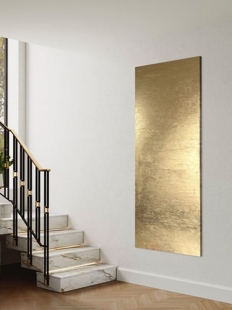 Balanced - 85 x 200cm - gold paint on canvas by George Hall Patina Art, Art Deco Artwork, Metallic Gold Paint, Acrylic Landscape, Gold Painting, Original Abstract Art, Paint On Canvas, Creative Home Decor, Buy Art Online