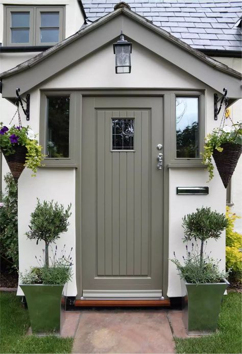 Front Door Paint Ideas, Door Paint Ideas, Oak Doors Internal, Paint Front Door, Timber Entrance, Timber Front Door, Porch Extension, Sas Entree, Front Door Paint