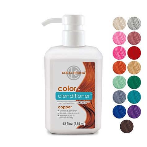 Kerachroma Clenditioner COPPER Hair Dye - Semi Permanent Hair Color Depositing Conditioner, Cruelty-free, 12 Fl. Oz.: Amazon.ca: Luxury Beauty Warm Red Hair, Copper Hair Dye, Mood Gel Polish, Color Depositing Conditioner, Gold Hair Dye, Rose Gold Hair Dye, Fresh Store, Unicorn Hair Color, Hair Dye Shampoo