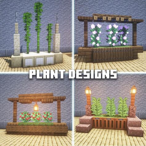 ExecutiveTree - Minecraft on Instagram: “Minecraft: Plant Decorations . Here are 4 simple plant decoration designs to add to your builds! Ideas from @admirables_mc (amazing builder…” Minecraft Plants, Minecraft Garden, Minecraft Decoration, Rumah Minecraft Sederhana, Minecraft Mansion, Minecraft Interior Design, Minecraft House Plans, Bangunan Minecraft, Minecraft Cottage