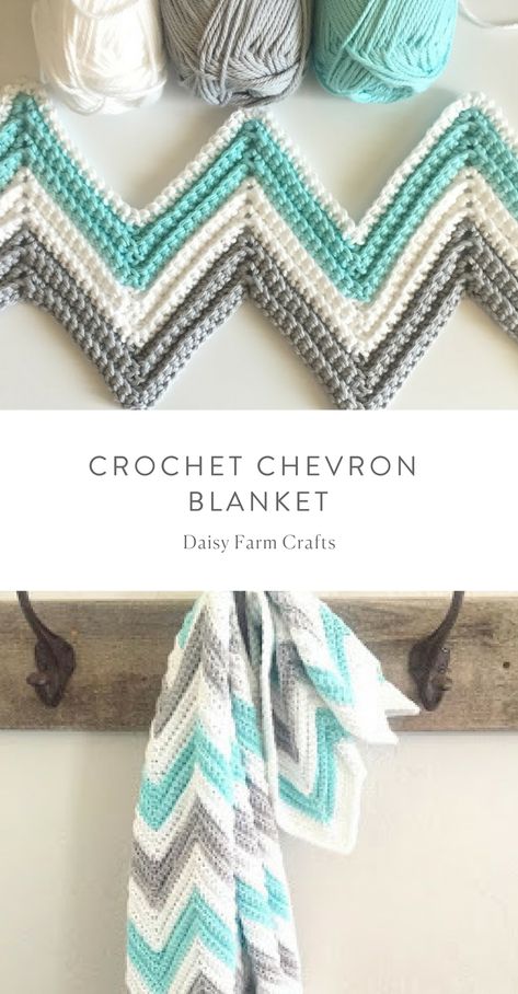 Chevron Blanket Crochet, Crochet Chevron Blanket, Crochet Blanket Chevron, Crochet Chevron, Balls Of Yarn, Gifts Crochet, Chevron Crochet, Chevron Blanket, Confection Au Crochet