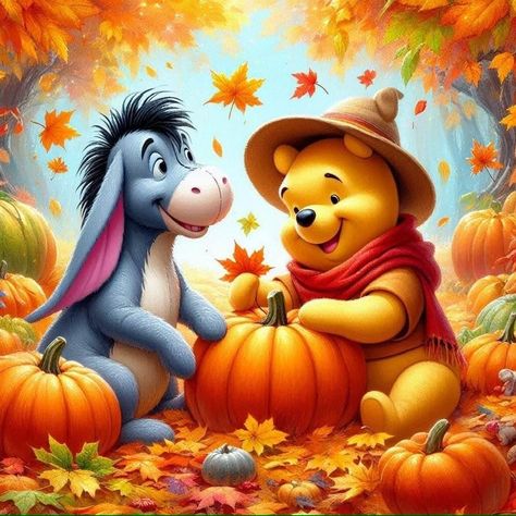 Winnie The Pooh Gif, Happy Thanksgiving Wallpaper, Eeyore Quotes, Eeyore Pictures, Winnie The Pooh Drawing, Disney Thanksgiving, Winnie The Pooh Halloween, Winnie The Pooh And Piglet, Pooh And Piglet