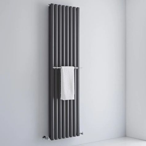 Milano - Modern Chrome Towel Rail for Aruba Vertical Radiator - 470mm : Amazon.co.uk: DIY & Tools Chrome Towel Rail, Bathroom Heater, Radiators Modern, Bathroom Radiators, Bungalow Renovation, Vertical Radiators, Designer Radiator, Big Bathrooms, Towel Hanger