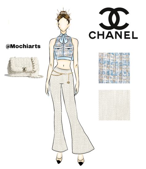 Tweed Fashion Illustration, Tweed Fashion, Tweed Outfit, Coco Chanel Fashion, Chanel #1, Chanel Suit, Wool Textures, Chanel Tweed, Chanel Jacket