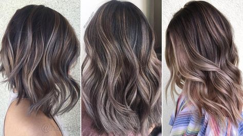 Mushroom Hair Color With Highlights, Different Types Of Highlights, Mushroom Brunette, Brown Balayage Ombre, Types Of Highlights, Ash Ombre Hair, Mushroom Brown Balayage, Mushroom Brown Hair Color, Mushroom Brown Hair