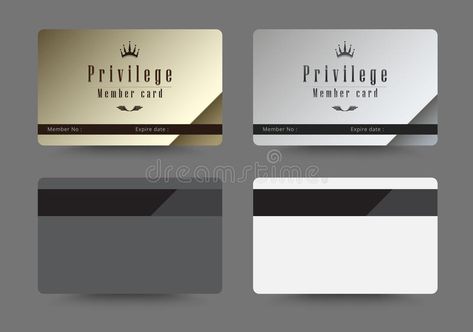 Gold and silver privilege card for member template design. vecto stock illustration Privilege Card, Vector Border, Vip Card, Design Vector, Gold And Silver, Card Template, Borders, Card Design, Stock Illustration