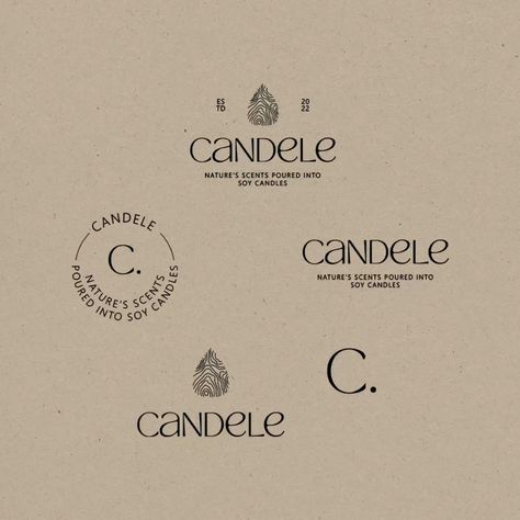 Logo suite for a candle brand logocreator #designed #logoinspo🎨. Candle Logo Aesthetic, Candle Brand Logo Design, Candle Business Logo Ideas, Scented Candles Logo Design Ideas, Favicon Design Ideas, Candle Brand Aesthetic, Candle Box Design Packaging Ideas, Candle Business Logo Design Ideas, Candle Company Branding