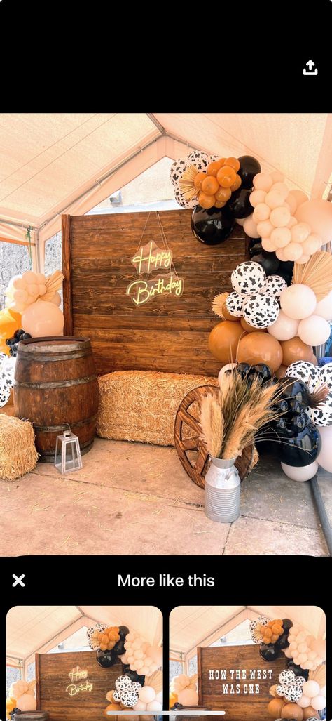 Cowboy Party Backdrop, Western Anniversary Party Ideas, Country And Western Party Ideas, Western Theme Party For Adults, Cow Baby Shower Theme, Cowboy Decor, Cow Baby Showers, Cowboy Chic, Cowboy Birthday Party