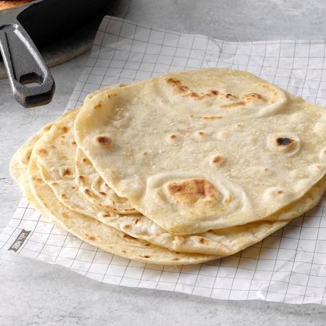 Homemade Tortillas Homemade Tortilla Recipe, Recipes With Flour Tortillas, Flat Breads, Tortilla Recipe, Homemade Tortillas, Super Easy Recipes, Chapati, Flour Tortillas, Taste Of Home