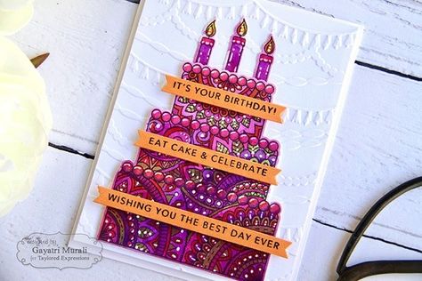 Beautiful Birthday Card, Happy Birthday Coloring Pages, Big Cake, Handmade Cards Diy, Many More To Come, Birthday Coloring Pages, Beautiful Birthday Cards, Birthday Stamps, Copic Sketch Markers