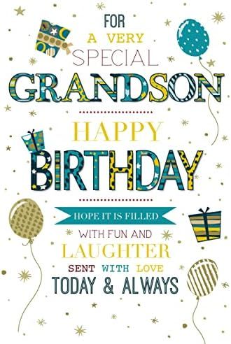 Special Grandson Birthday Card - Gold Foil Star Birthday Card for Grandson from Grandparents - Adult, Teenager or Child - Male Birthday Cards for Him - Contemporary Star Design | Blank Inside Envelope : Amazon.co.uk: Stationery & Office Supplies Happy Birthday Grandson Funny, Birthday For Grandson, Happy Birthday To My Grandson, Grandson Birthday Wishes, Male Birthday Cards, Birthday Grandson, Special Happy Birthday Wishes, Happy Birthday Grandson, Birthday Male