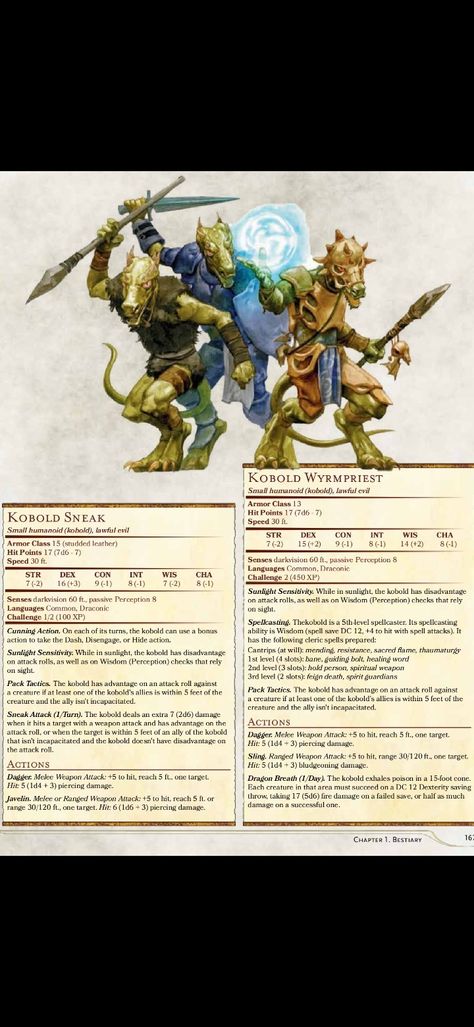 Kobold Stat Block, Dnd Kobold, Kobold D&d, 5e Monsters, Dnd Creatures, Dnd Stats, Dnd Character Sheet, Dnd Races, Dungeons And Dragons 5e