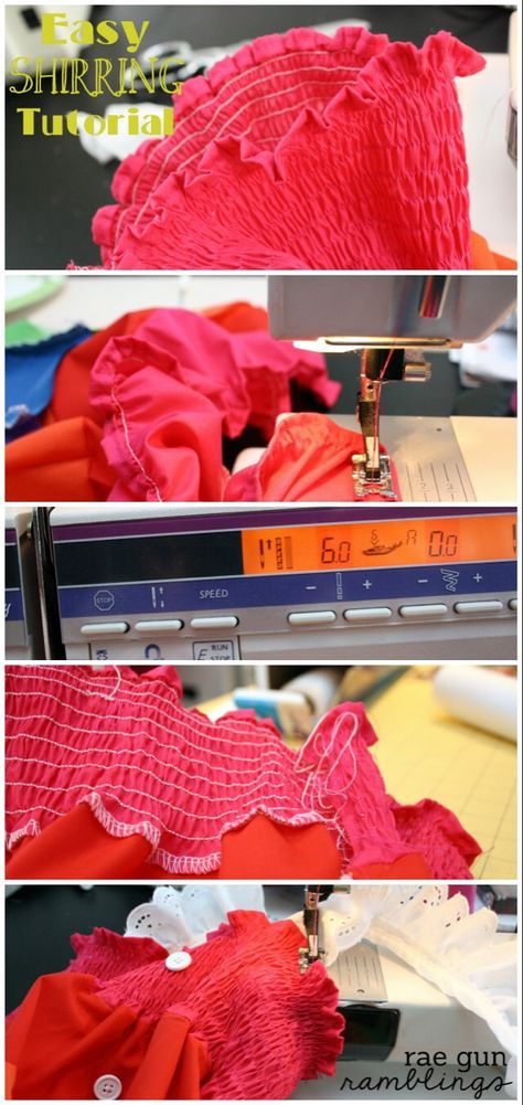 How to sew with elastic thread (shirring). Perfect for quick Summer dresses - Rae Gun Ramblings Sewing With Elastic, Sewing Elastic, Elastic Thread, Sewing Lessons, Sewing Projects For Beginners, Sewing Skills, Easy Sewing Projects, Diy Sewing Projects, Sewing Tips