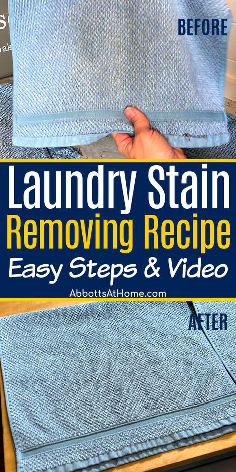 Image of a tough laundry stain for a post about ways to remove old laundry stains with a DIY laundry stripping recipe. Laundry Stripping Recipe, Remove Sweat Stains, Homemade Stain Removers, Diy Detergent, Stain Remover Clothes, Diy Stain Remover, Stain Removal Guide, Laundry Stripping, Fabric Stain Remover